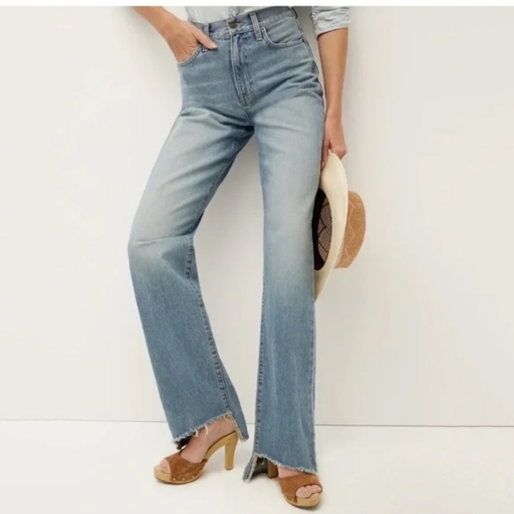 NWT Veronica Beard Dylan Straight Leg Step Hem Jeans in Sunset Pier Size 24 - Picture 3 of 15